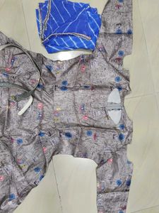 Elegant Ethnic Gown with dupatta and belt