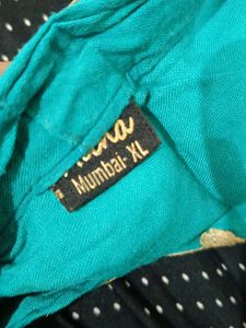 Sea Green, embroided, combination of cream