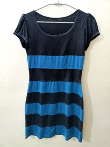 Navy Blue & Black Little Dress