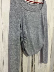 Savana Gray Ribbed Top