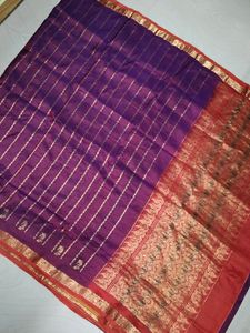 Pure Kanchi Pattu Saree 💜🧡