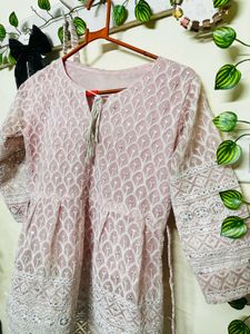 Pink Embroidered Kurta