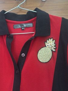 Red &amp; Black Polo Dress