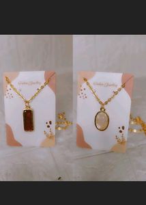 Pack Of 2 Gold Pendant Necklaces