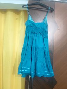 Blue A Line Beach Dress
