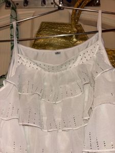 ⊹₊⟡⋆ y2k ruffled chatpata top with stones ⟡ ݁₊ .