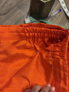 Orange Embroidered Kurta Set