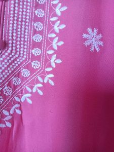 Pink Embroidered Kurta