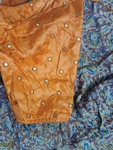 Orange Embellished Sari Blouse