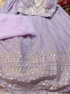Lavender Sequin Lehenga Choli