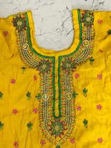 Yellow Embellished Kurti