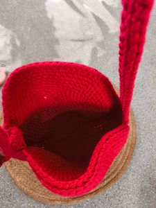 Korean Cutie 🥰 Red Crochet Round Bag ♥️