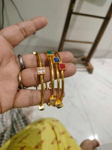Colorful Gemstone Bangles (Set of 4) Never Used