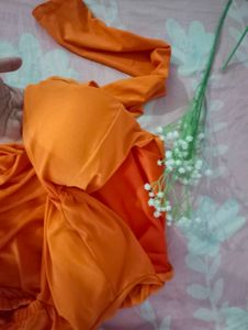 Orange Bodycon Mini Dress