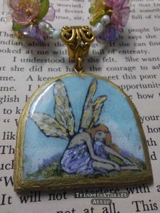 Forest Fairy Clay Pendant Floral Bead Necklace