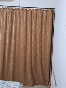Brown Velvet Curtain Door Parda