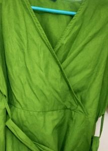 Green Wrap Style Top.Size 36 Inches