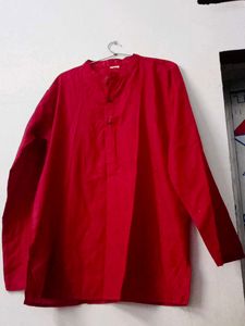 Red Cotton Kurta
