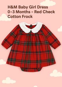 H&M Baby Girl Red Check Dress