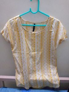 Yellow Printed Top