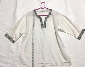 White Embroidery Top Bust 36