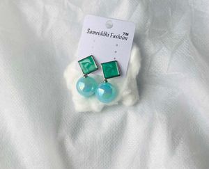 Green & Blue Drop Earrings
