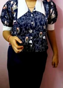 Abstract Print Crop Top