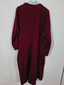 Maroon Woolen Kurta