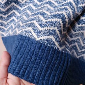 Blue Patterned Sweater Vest