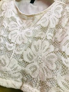 White Lace Crop Top