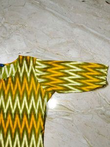 Ethnic Print Yellow Kurta