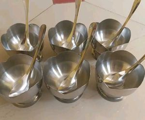Stainless Steel Cut Design Dessert Cups and Servin