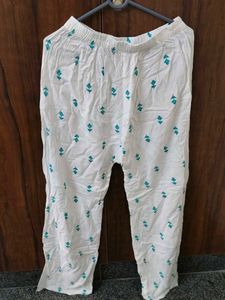 White Floral Print Pants