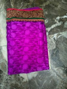 Elegant Purple and creamSaree.