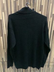 Black Turtleneck Knit Sweater