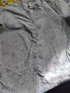 Abstract Print Button-Down Shirt