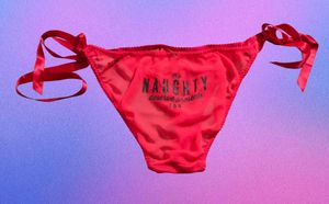 Red &#39;Naughty&#39; Tie-Side Panties