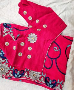 Elegant Pink Stone Embroidered Saree