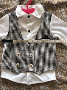 Infant Party Wear Set With Attached Waistcoat