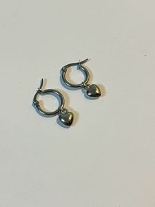 Heart Charm Hoop Earrings