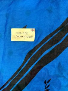 Amazing Blue Tree Print Saree
