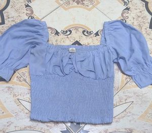Busty Puff Sleeves Crop Top