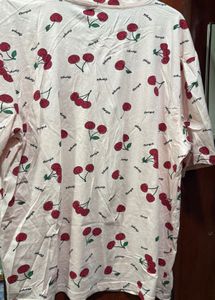 Cute Cherry Print T-Shirt and Shorts set