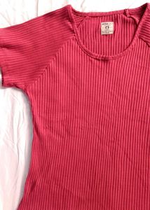 Ribbed Asymmetrical Hem Top