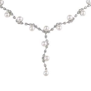 Pearl Drop &amp; Crystal Necklace Earring Set