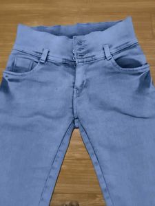 High-Waisted Blue Jeans