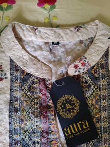 Floral &amp; Geometric Print ladies Kurta With Pant