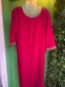 Not used Elegant Pink Embroidered Kurta L To 3XL