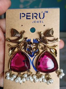 Bird Drop Earrings(wine colour) 🆕