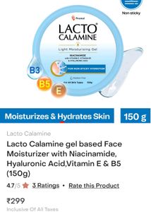 Lacto Calamine Super Light Moisturizing Gel